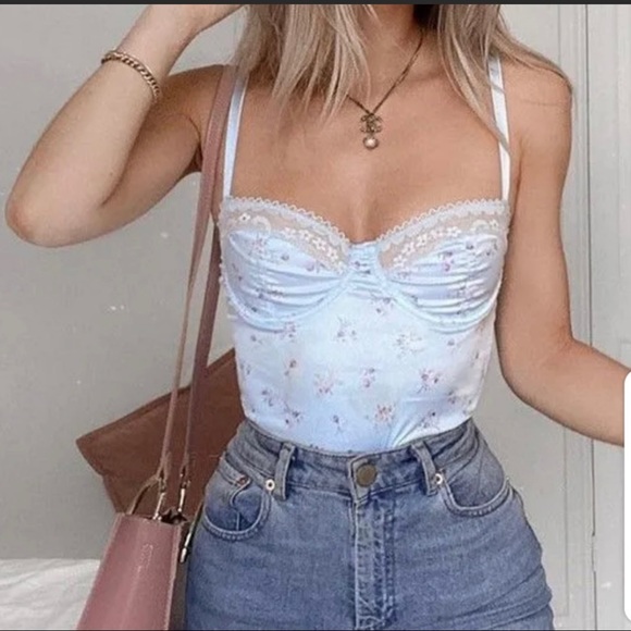 Tops - NWT blue floral tank top
